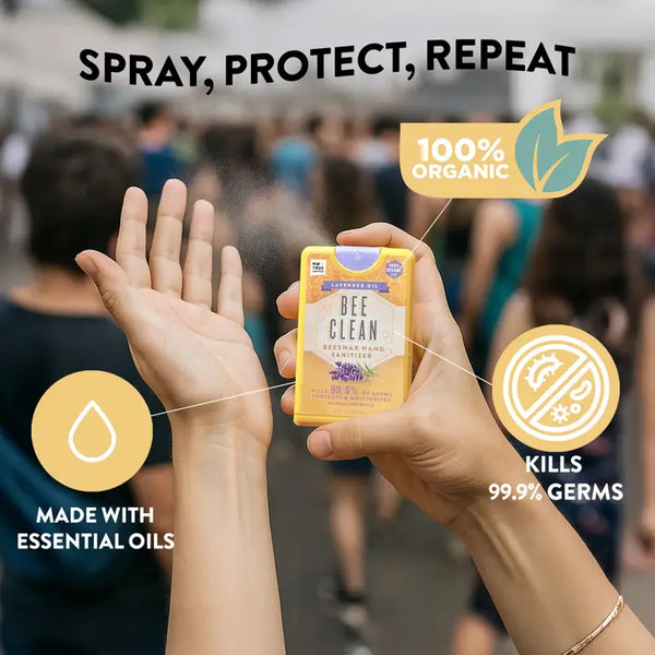 Organic Beeswax Bee Clean Hand Sanitizer Spray | Lavender