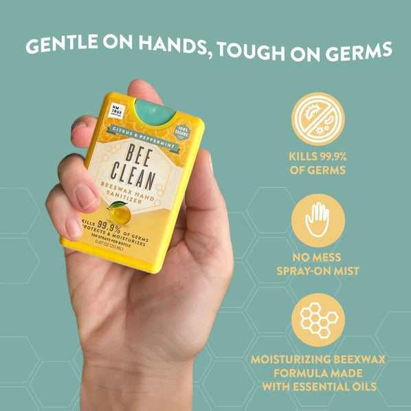 Organic Beeswax Bee Clean Hand Sanitizer Spray | Citrus Peppermint