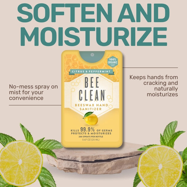 Organic Beeswax Bee Clean Hand Sanitizer Spray | Citrus Peppermint