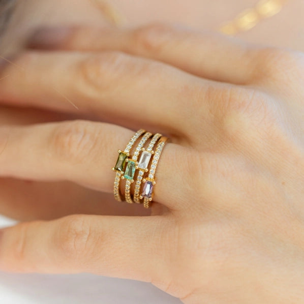 Just A Touch of Color Pave Adjustable Ring | Clear