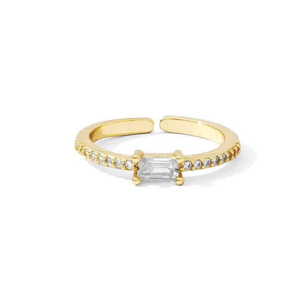 Just A Touch of Color Pave Adjustable Ring | Clear