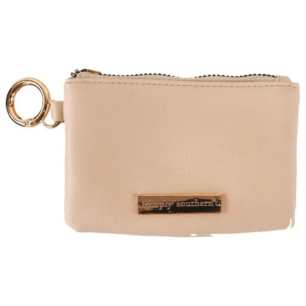 Simply Southern PU Leather Change Purse| Cream, CHAI & AZUR