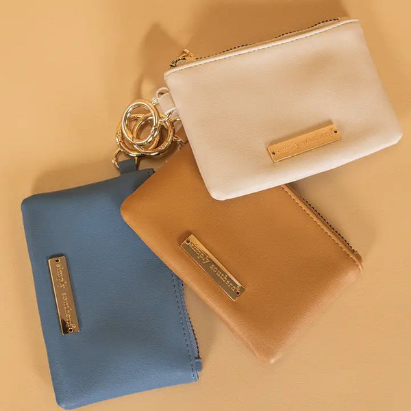 Simply Southern PU Leather Change Purse| Cream, CHAI & AZUR