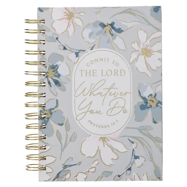 Floral Commit To the Lord Prov. 16:3 Wirebound Journal