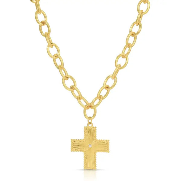 Cross Statement Necklace | Gold