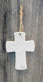Cross Lace Jesus Christmas Ornament