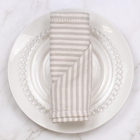 Madison Stripe Napkin Gray/White 18x18