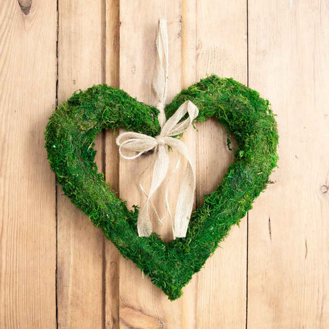 Moss Heart Decor Green 12x12