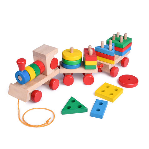 Wooden Train Shape Sorter/Stacking Toy