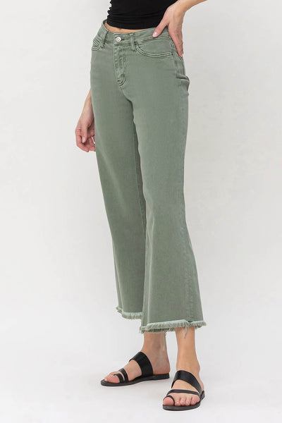 High Rise Crop Wide Leg Jeans