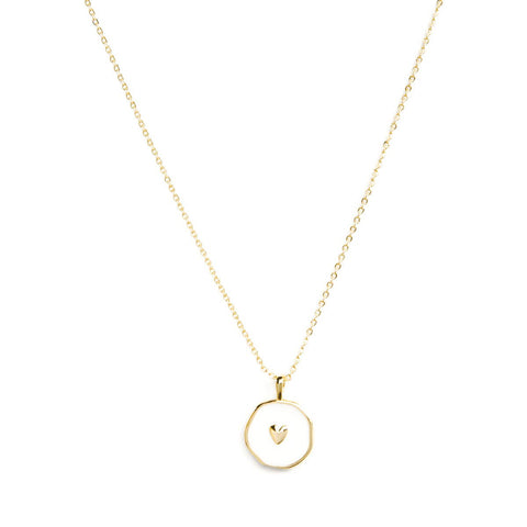 Tiny Heart Necklace White