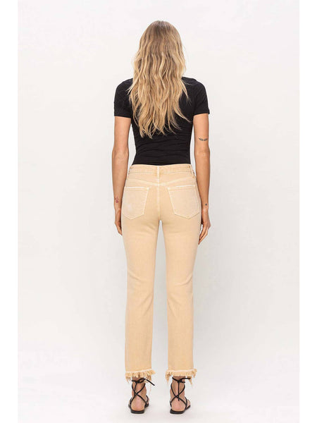 Mid Rise Straight Sun Beige Pants