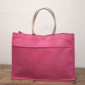 Jute Pocket Tote | Hot Pink