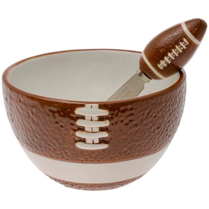 Football Fever Ceramic Bowl & Spreader Set