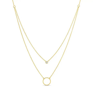 Double Appeal Circle & Cz Necklace