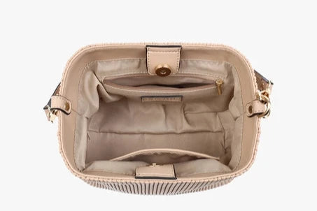 Dove Pleated Satchel w/ Large Handle| Taupe