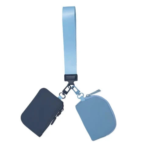 Dual Pouch Wristlet| Blue