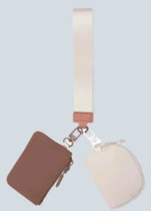 Dual Pouch Wristlet| Brown