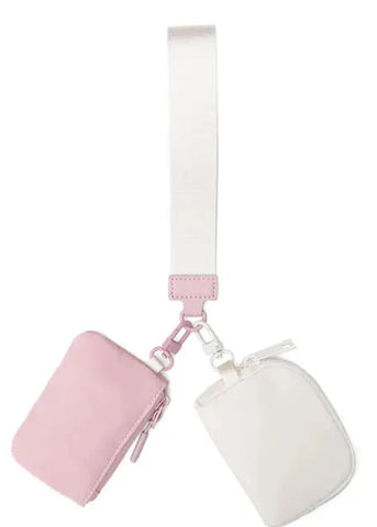 Dual Pouch Wristlet| Pink