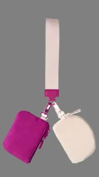 Dual Pouch Wristlet| Pow Pink