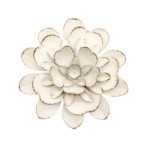 Cream Metal 3D Flower