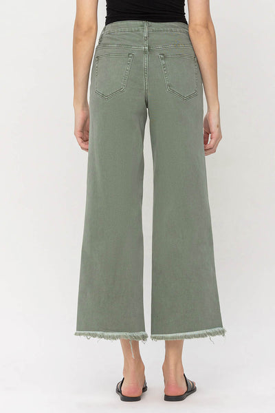 High Rise Crop Wide Leg Jeans