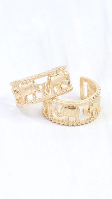 Murphy Elephant Hoop Earring | Worn Gold