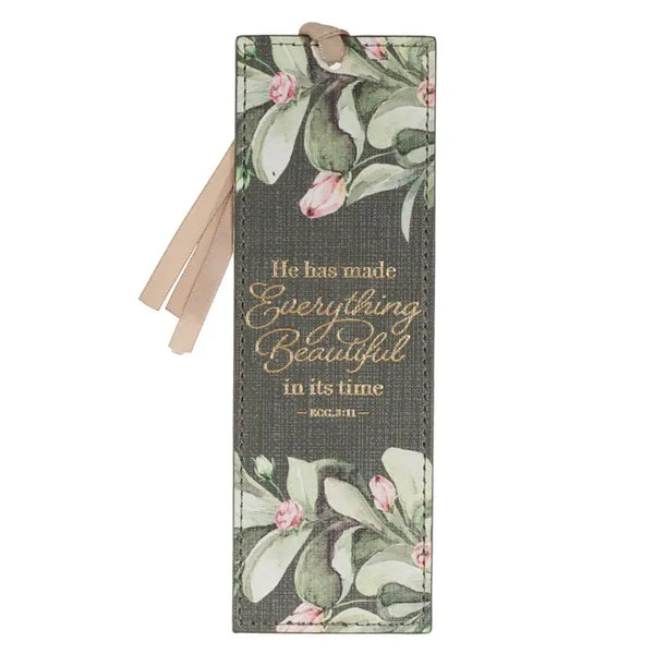 Faux Leather Green Everything Is Beautiful Ecc 3:11-Bookmark