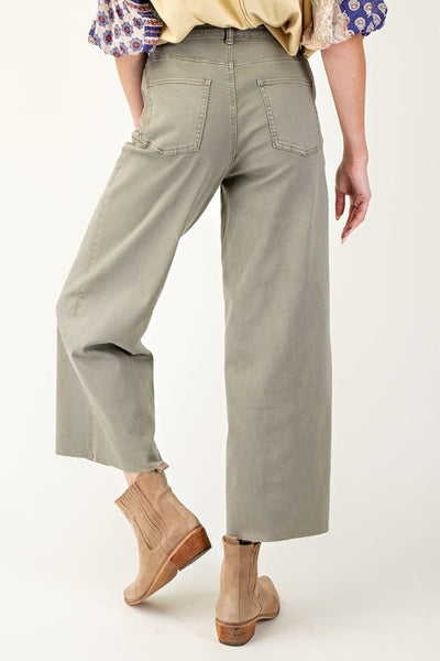 WIDE LEG TWILLTROUSER | Faded Olive