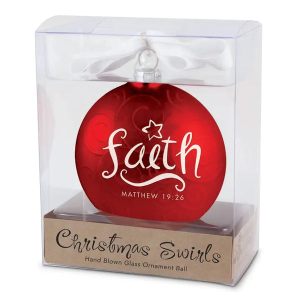 Christmas Ornament-Glass-Swirls-Faith