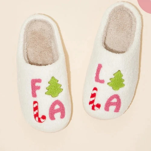 Falalala Tree Christmas Tree Home Slippers