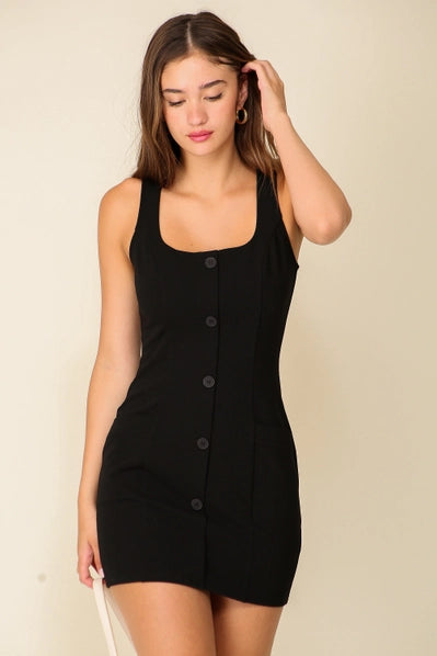So Fetch Vest Bodycon Dress | Black