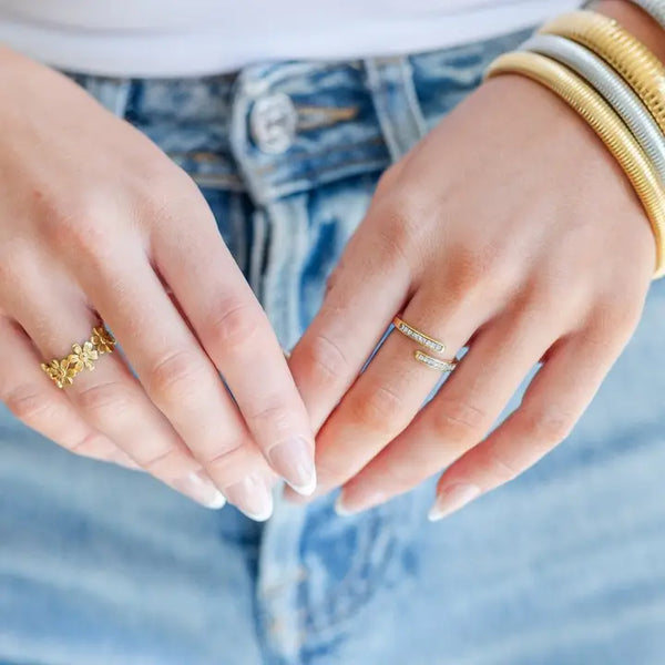 Flower Adjustable Ring, Water Resistant