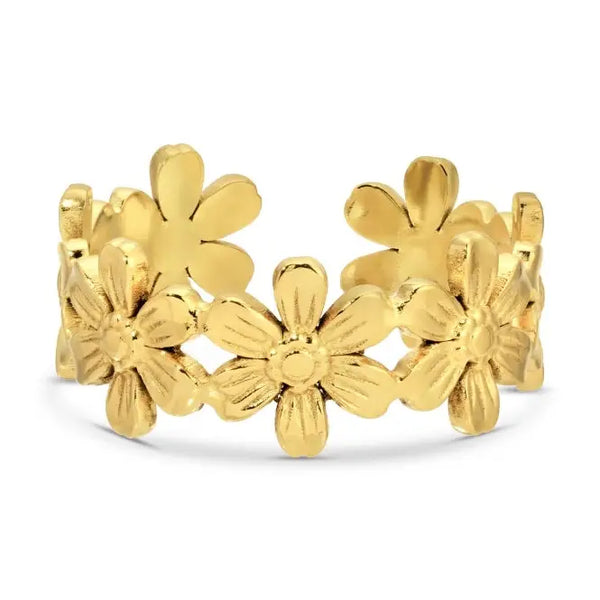 Flower Adjustable Ring, Water Resistant