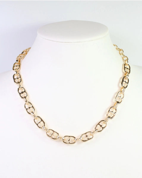 Grand Forks Double Ring Chain Necklace | Gold