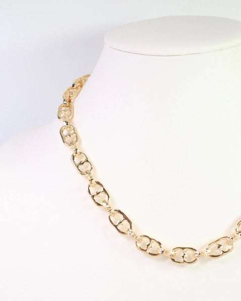 Grand Forks Double Ring Chain Necklace | Gold