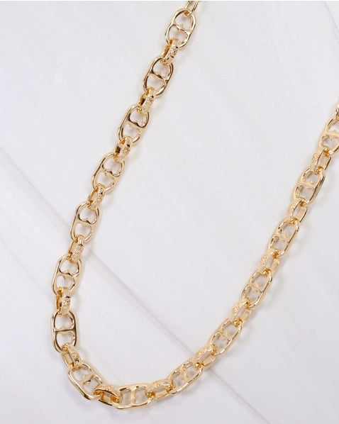 Grand Forks Double Ring Chain Necklace | Gold