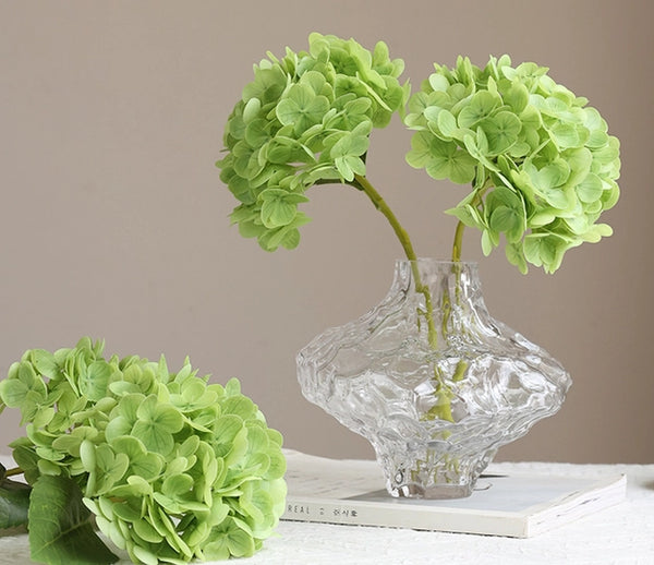 12.5"Real Touch Lifelike Hydrangea-6”Bloom | Fresh Soft Green