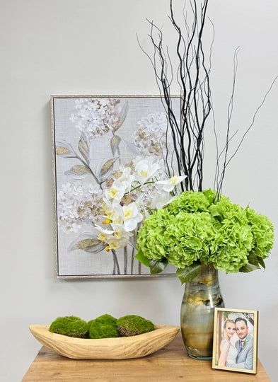 12.5"Real Touch Lifelike Hydrangea-6”Bloom | Fresh Soft Green
