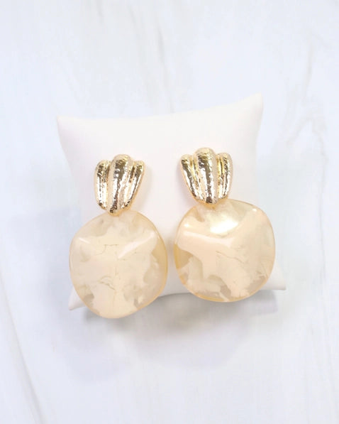 Adley Hammered Drop Earring Gold