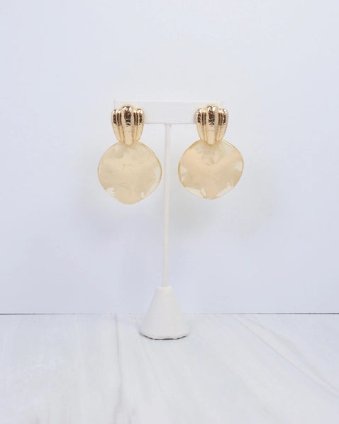 Adley Hammered Drop Earring Gold