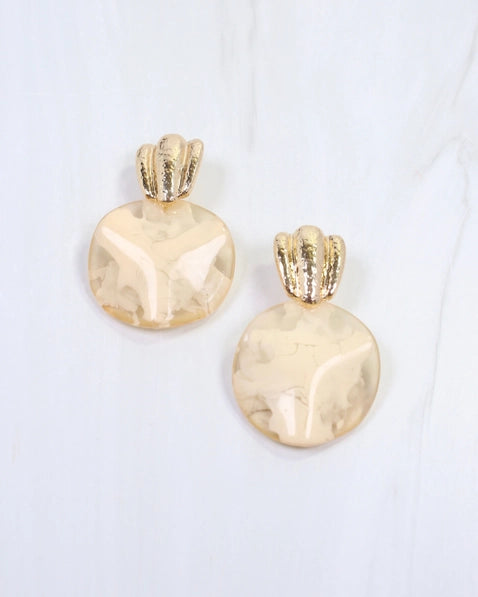Adley Hammered Drop Earring Gold