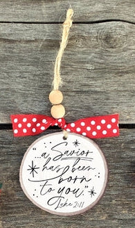 Savior Rustic Tree Christmas Ornament