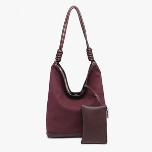 Harper Distressed Hobo w/ Inner Pouch | Dark Plum