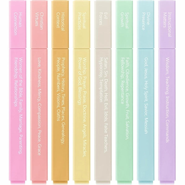 Bible Highlighters Color Coding 8 Pack