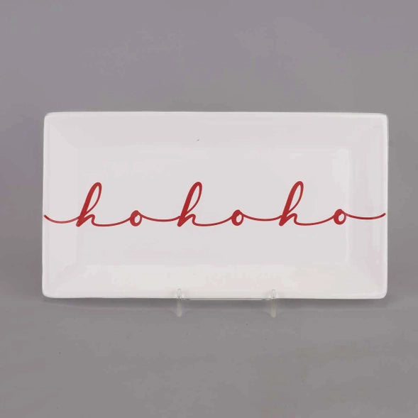 Hohoho Script Rectangle Platter