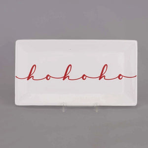 Hohoho Script Rectangle Platter