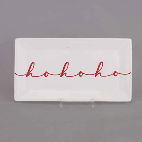 Hohoho Script Rectangle Platter