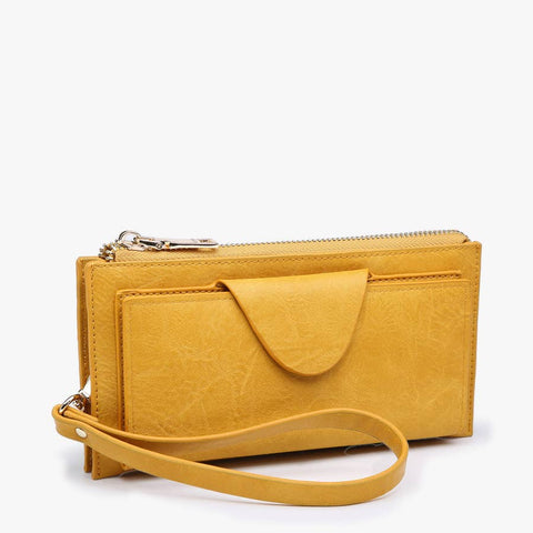 Kyla Rfid Wallet w/ Snap Closure | Mustard