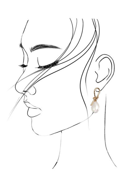 Wired Bow with Opal Teardrop Earrings